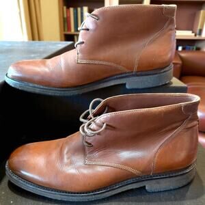 Men's Size 11 JOHNSTON & MURPHY Copeland Red Brown Oiled Leather Chukka Boots